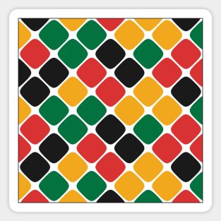 Diagonal Squircle Pattern (Rasta Colours) Magnet